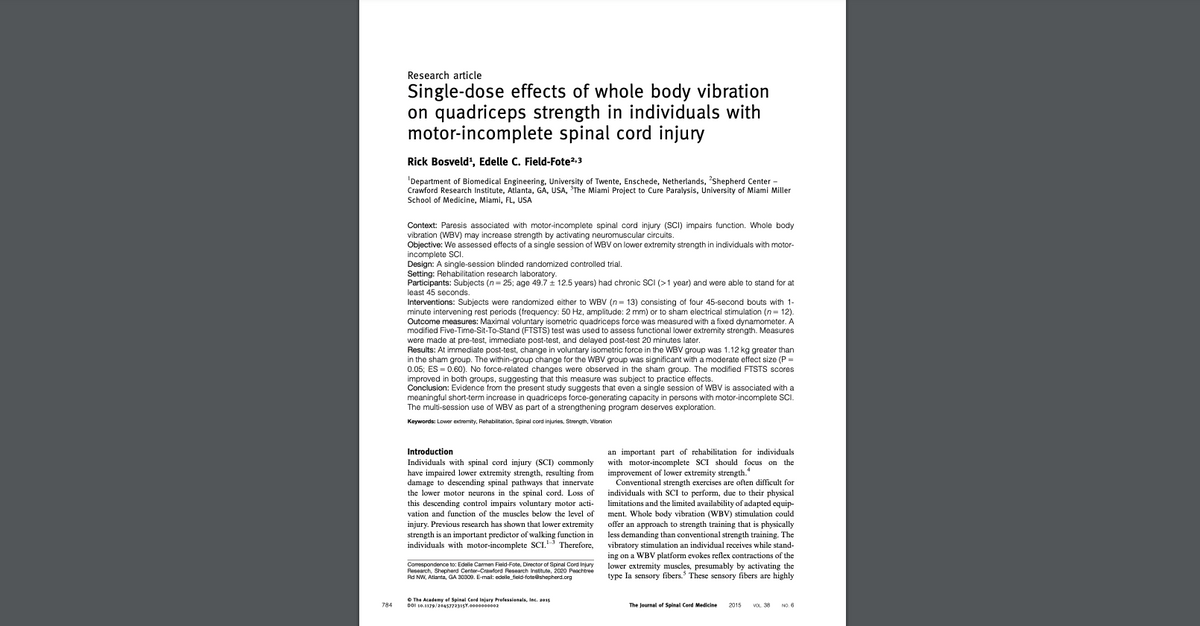 Single-dose effects of whole body vibration on quadriceps strength in